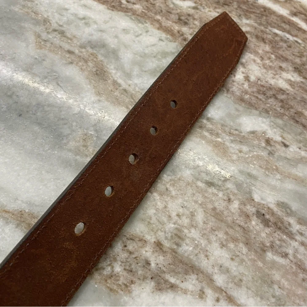 Justin Bomber Brown Top Grain Leather Belt 44 EUC